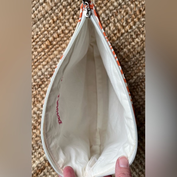 Donna Dixon “Cynthia” Orange Medallion Clutch, Pouch or Cosmetic Bag. - Picture 7 of 11